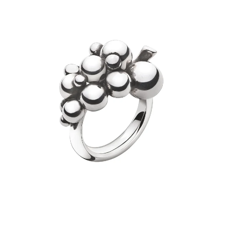 princess-cut engagement rings for women -Silver Moonlight Grapes Ring