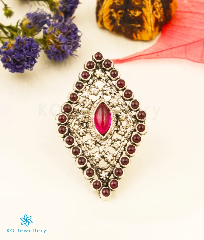 ruby rings for women -The Mohit Kemp Silver Finger Ring (Oxidised)