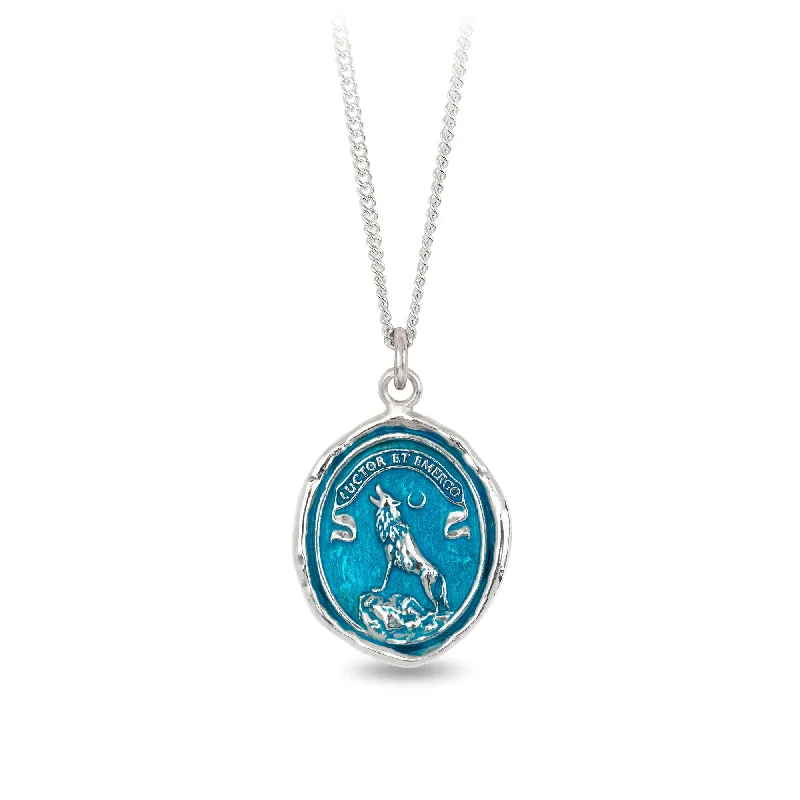 customized necklaces for women -Struggle and Emerge Talisman - Capri Blue