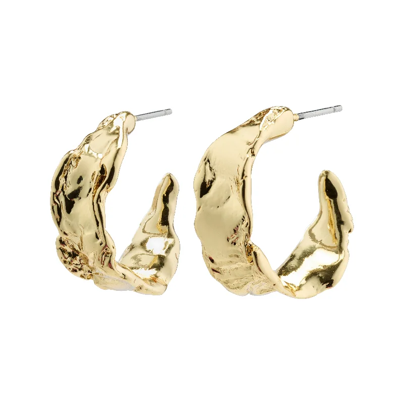 trendy hoop earrings for women -ELARA organic shaped hoop earrings gold-plated