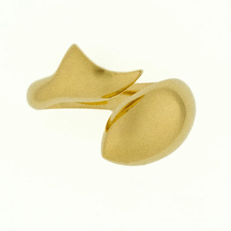 gemstone cocktail rings -Monica Rich Kosann Fish Ring Perseverance Collection in18K Yellow Gold - Size 7.50