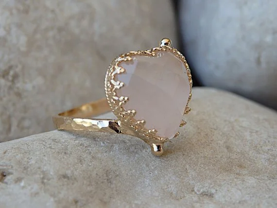 luxury engagement rings for women -Rose Quartz Ring