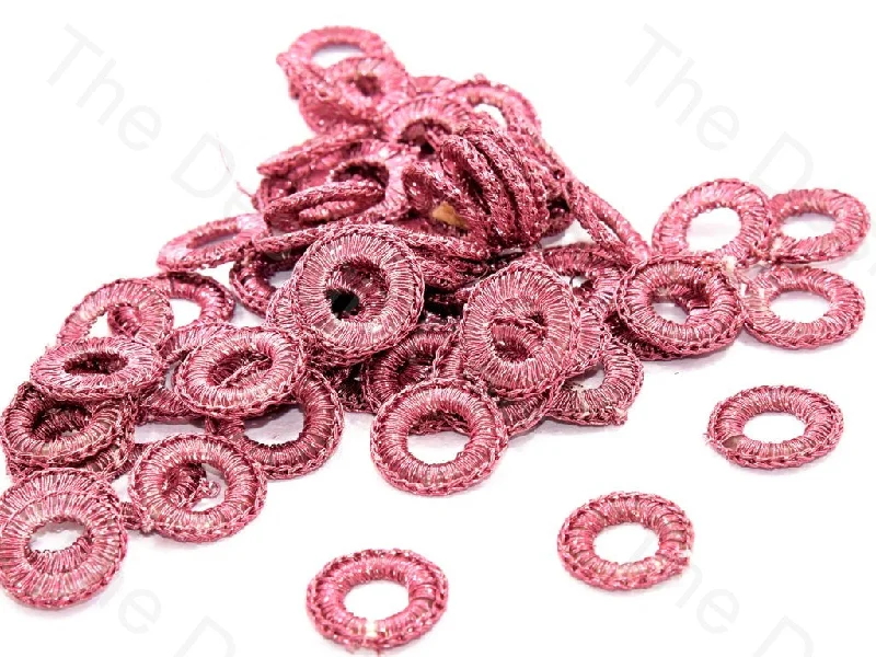 fashion rings for women -Peach Small Round Crochet Thread Rings