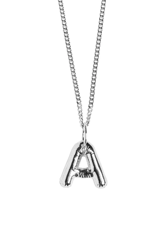 sterling silver necklaces for women -Letter A Silver Necklace