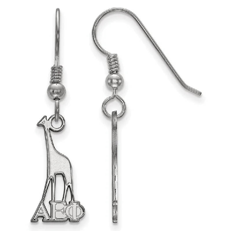 large hoop earrings for women -Sterling Silver Alpha Epsilon Phi Small Dangle Earrings