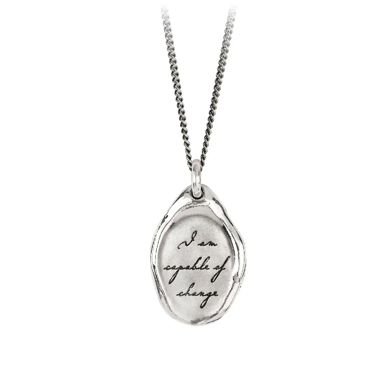 chic necklaces for women -I Am Capable Of Change Affirmation Talisman