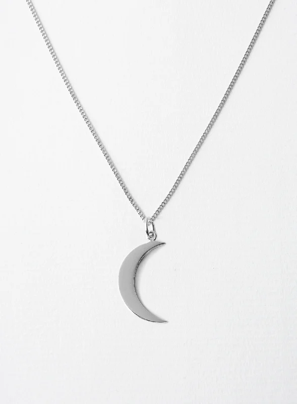 choker necklaces for women -Big Moon Silver Necklace