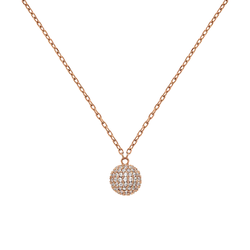 stylish necklaces for women -Pavé Crystal Pendant Necklace Rose Gold