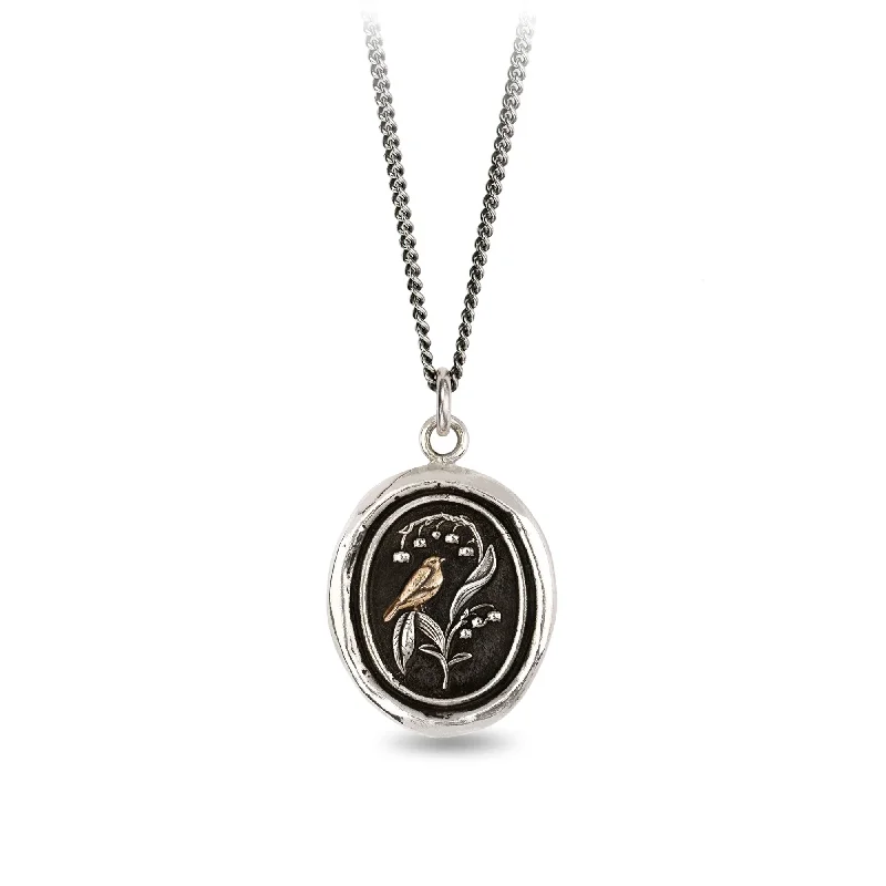 custom necklaces for women -Return to Happiness 14K Gold On Silver Talisman