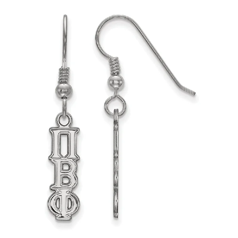 hoop earrings for women -Sterling Silver Pi Beta Phi XS Dangle Earrings