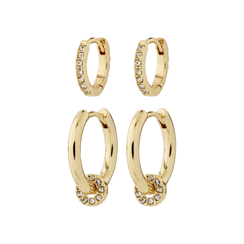 statement stud earrings -SCOTTIE earrings 2-in-1 set gold-plated