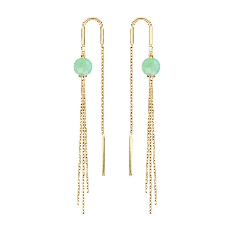 colorful hoop earrings for women -Medusa Earrings Chrysoprase - 18k Gold