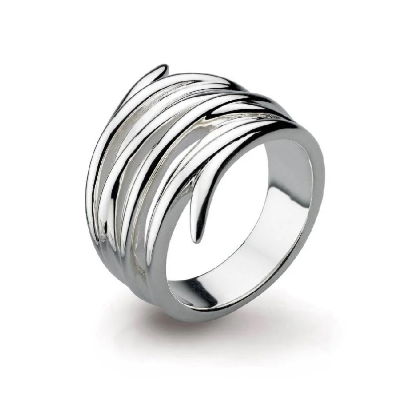 vintage-inspired wedding rings -Silver Entwine Helix Wrap Ring