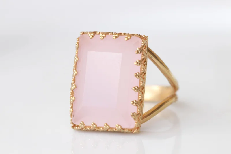 infinity engagement rings for women -Rose Quartz Ring