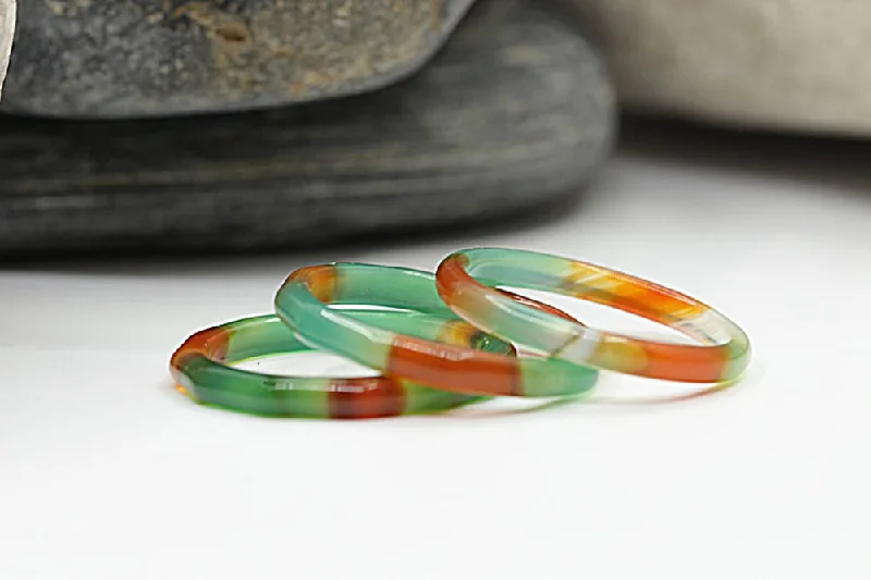 wedding sets for women -Agate Stacking Ring