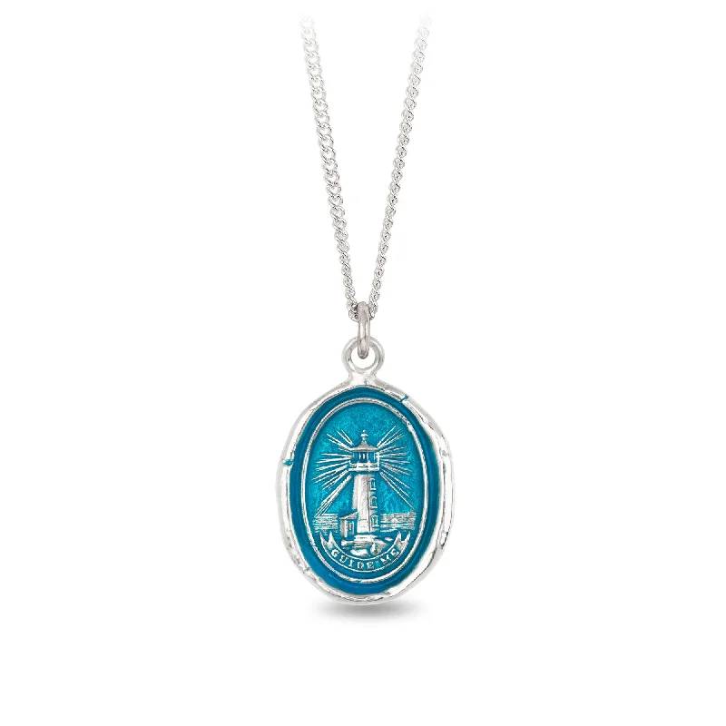 crystal pendant necklaces for women -Lighthouse Talisman - Capri Blue