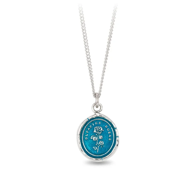 modern necklaces for women -Slow Down Talisman - Capri Blue