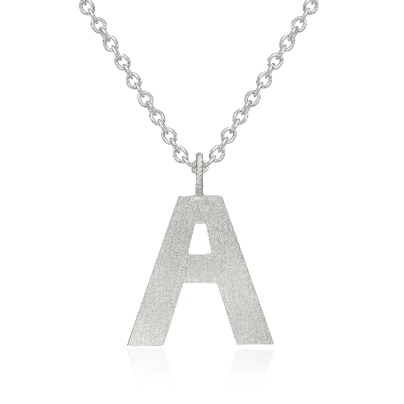 luxury pendant necklaces for women -Letter A Silver Necklace