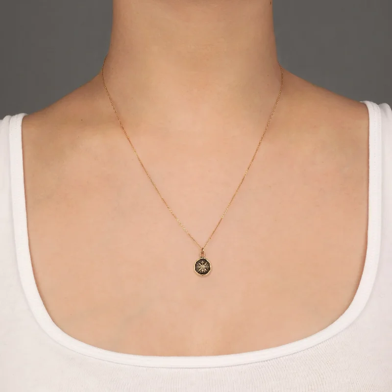 modern necklaces for women -Direction 14K Gold Talisman