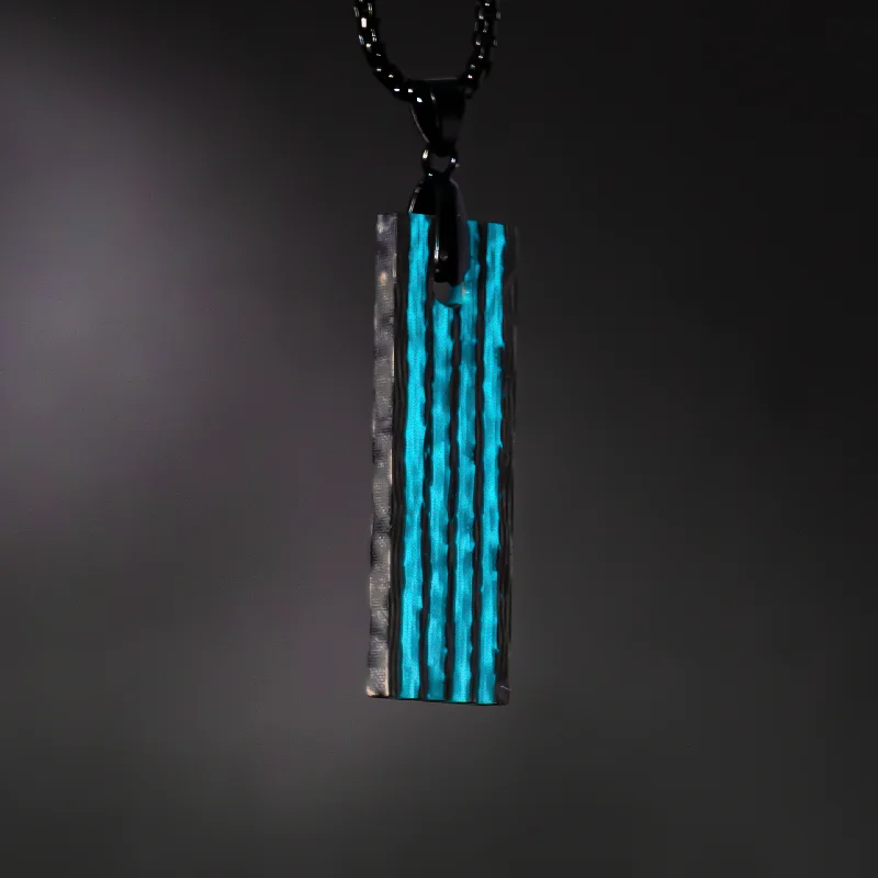 luxury pearl necklaces for women -Carbon Fiber Glow Pendant