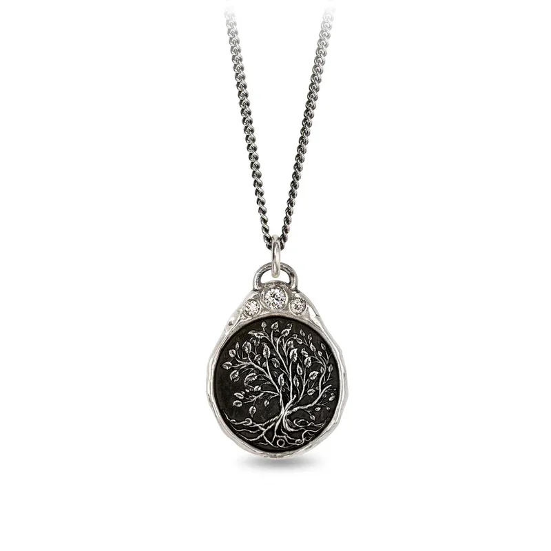 unique necklaces for women -Tree of Life Diamond Crown Talisman