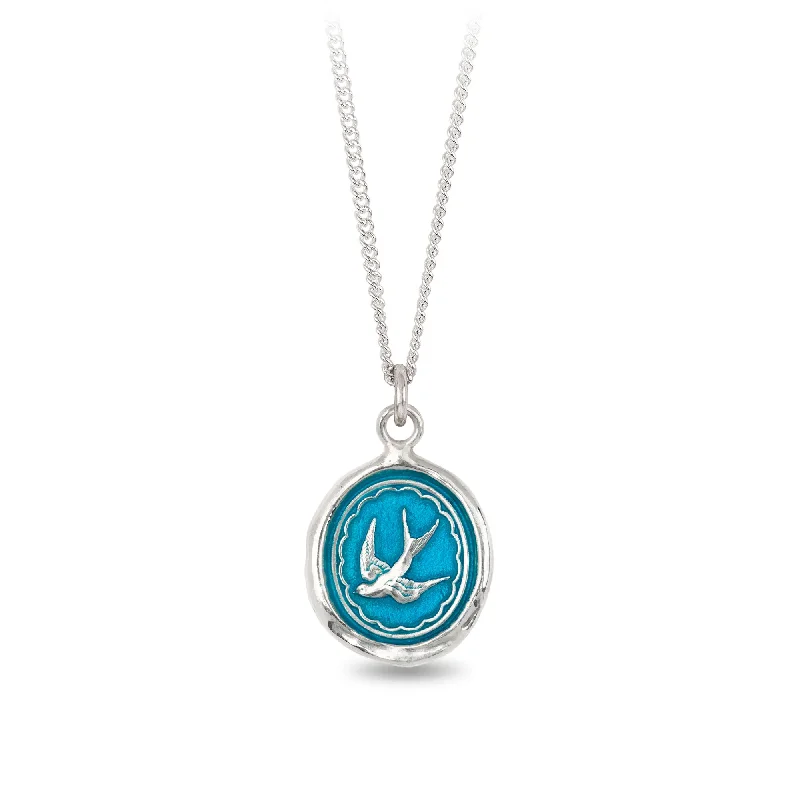 bold necklaces for women -Free Spirited Talisman - Capri Blue