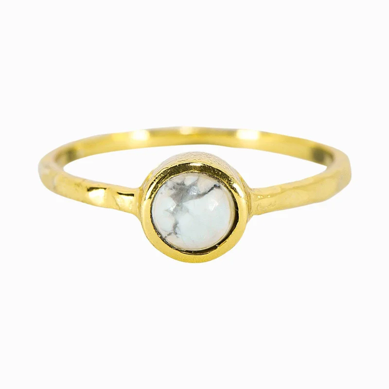 radiant-cut rings for women -Boho Howlite Ring