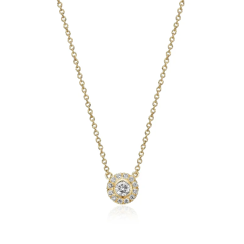 silver chain necklaces for women -Harmony Small 18K Gold Necklace w. Diamonds