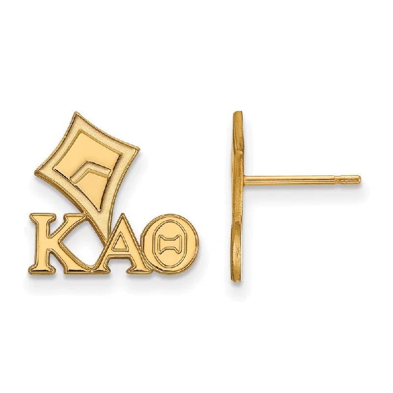 luxury crystal earrings for women -14K Plated Silver Kappa Alpha Theta XS Post Earrings