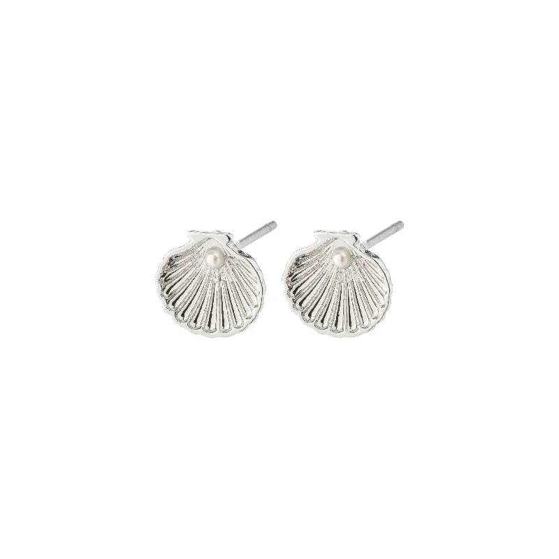 vintage-style earrings for women -OPAL seashell earrings silver-plated