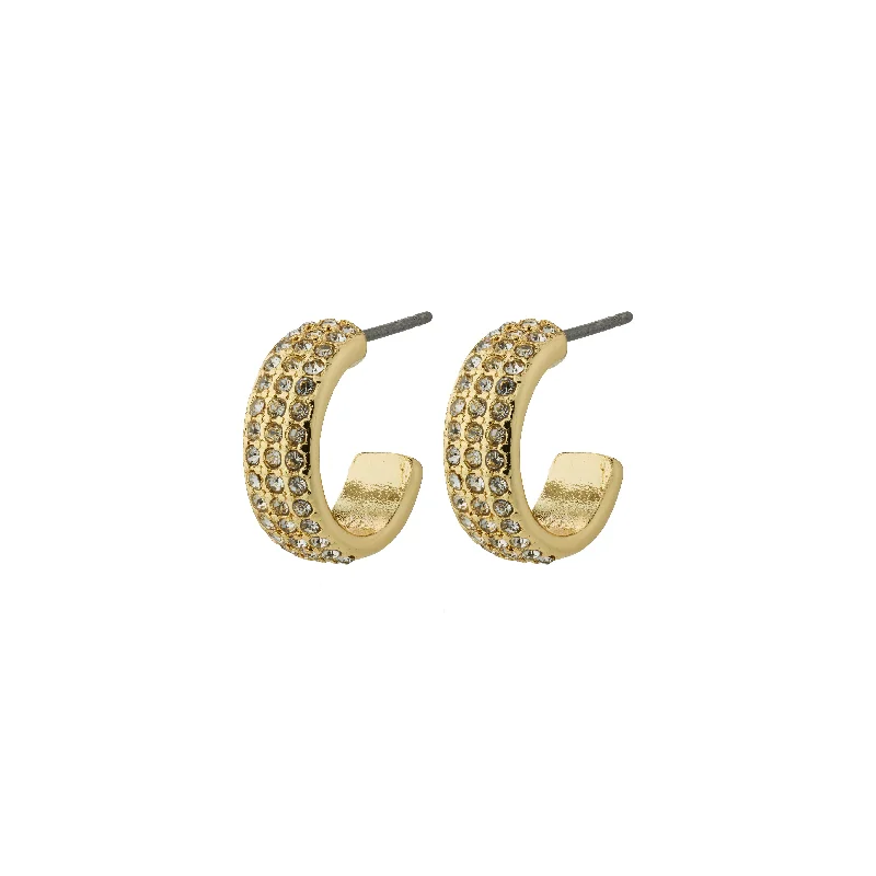 gold earrings for women -MATYLDA crystal hoop earrings gold-plated