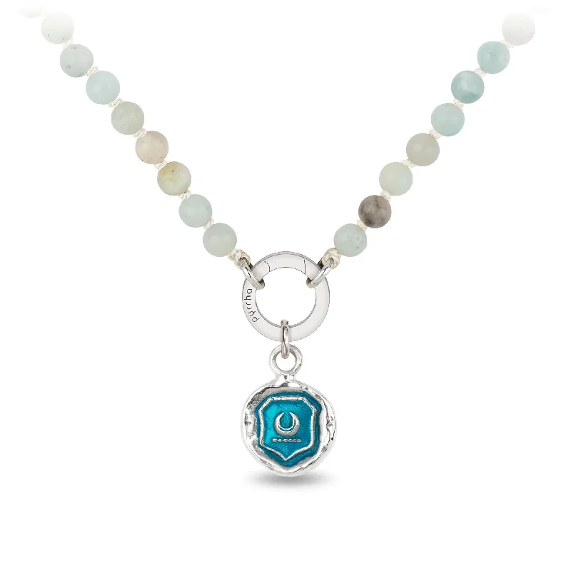 classic pearl necklaces for women -New Beginnings Sautoir Necklace - Capri Blue