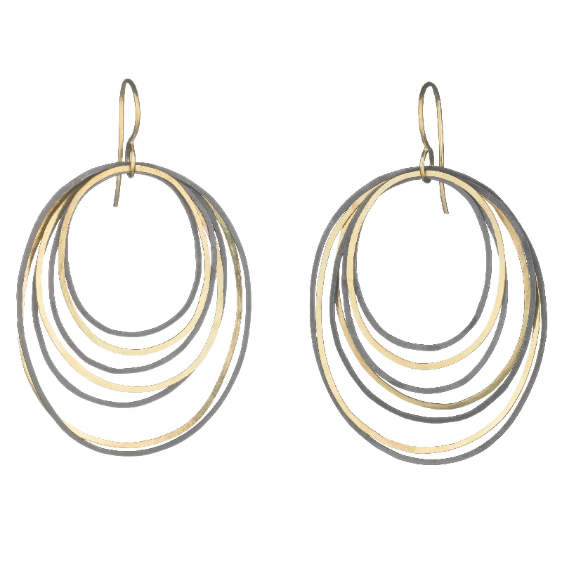 vintage-style earrings for women -Ripple Earrings - mixed metals