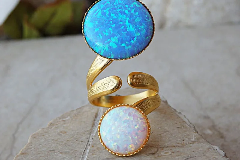 minimalist rings for women -Opal Ring