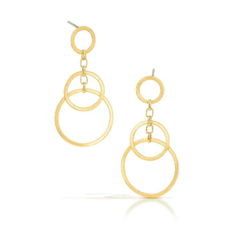 silver earrings for women -Circle Bunches Earrings - 18k yellow gold vermeil