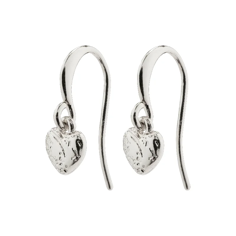 gold drop earrings for women -JAYLA heart pendant earrings silver-plated