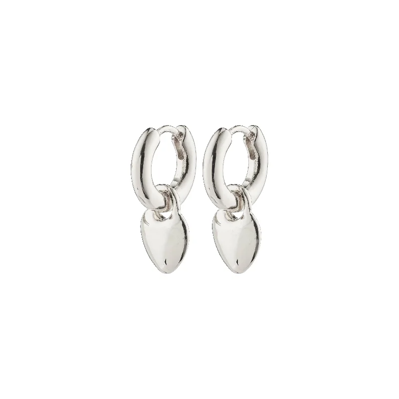 vintage-style earrings for women -SOPHIA heart hoops silver-plated