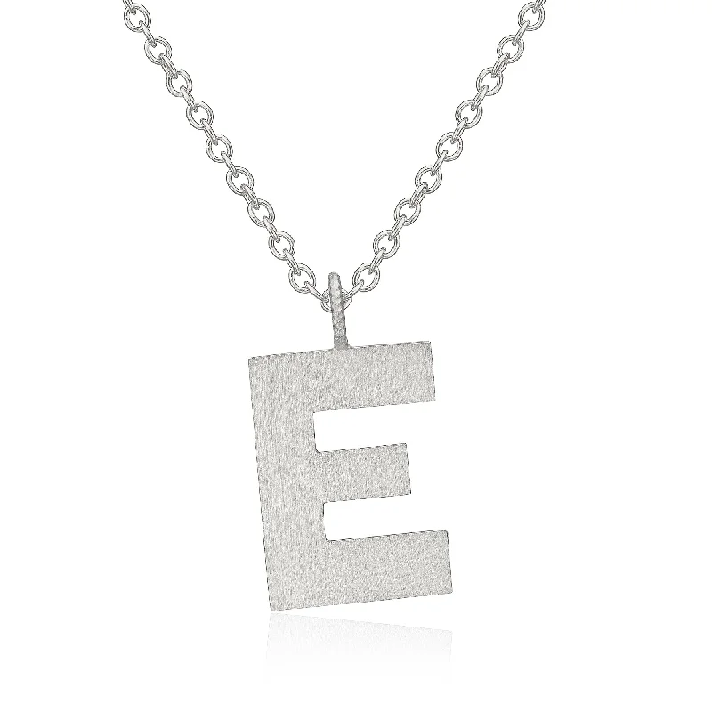 delicate gold necklaces for women -Letter E Silver Necklace