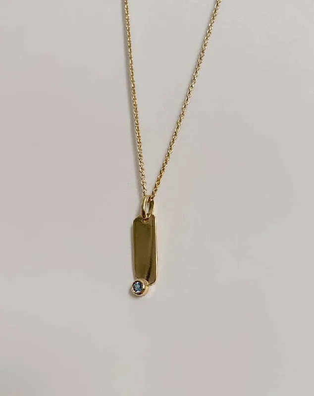 boho necklaces for women -Coralie Grzes | Alice Amulet of March 18K Gold Necklace w. Aquamarine