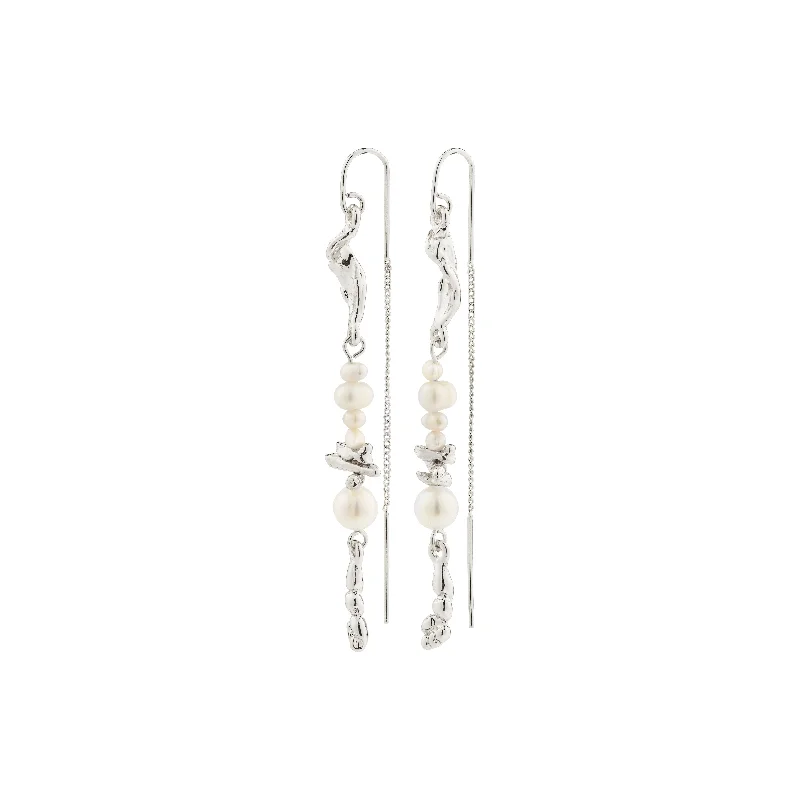 trendy drop earrings for women -INTENT chain earrings silver-plated