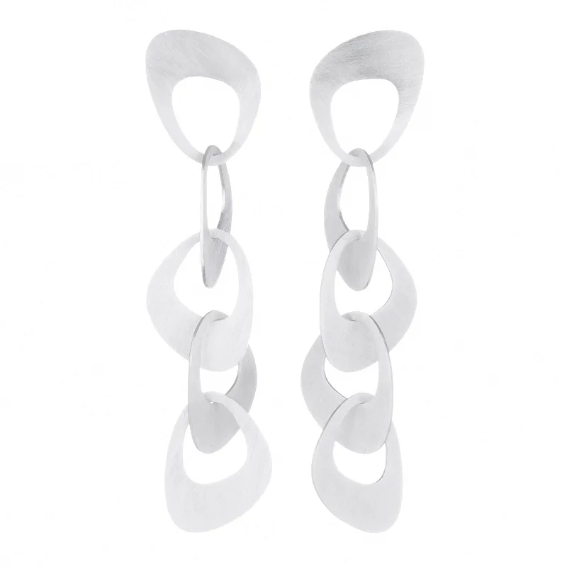 minimalist earrings for women -Interlocking Petal Earrings - long