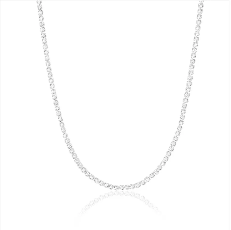 luxury necklaces for women -Ellera Grande Silver Necklace w. Zirconias