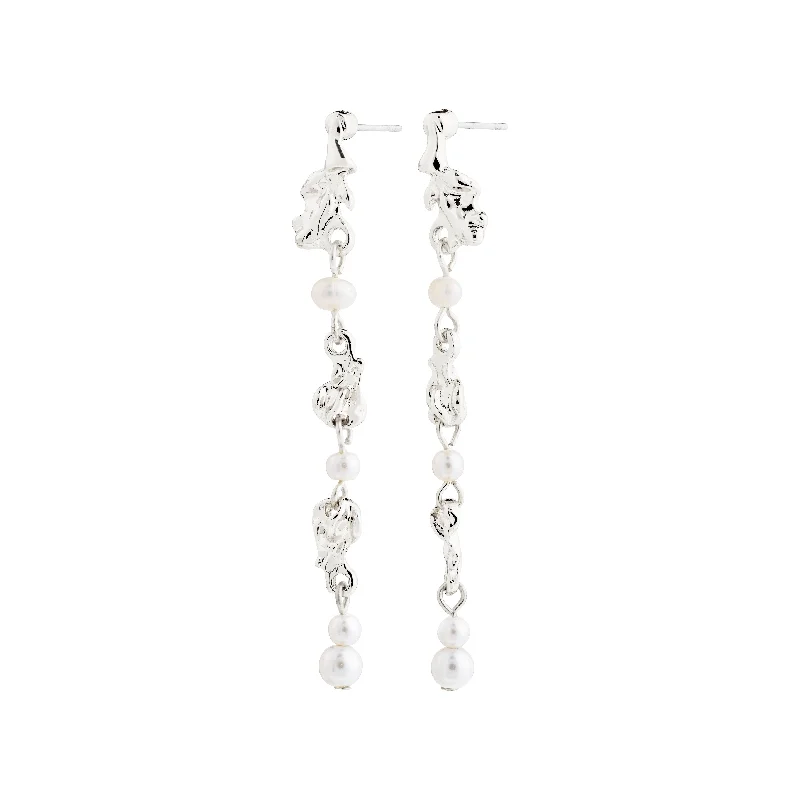 colorful hoop earrings for women -SLOAN pearl earrings silver-plated