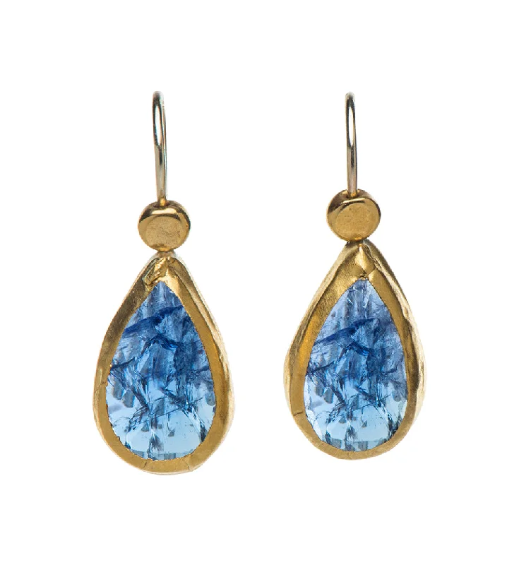 heart-shaped drop earrings for women -Nava Zahavi Ocean Tanzanite Earrings