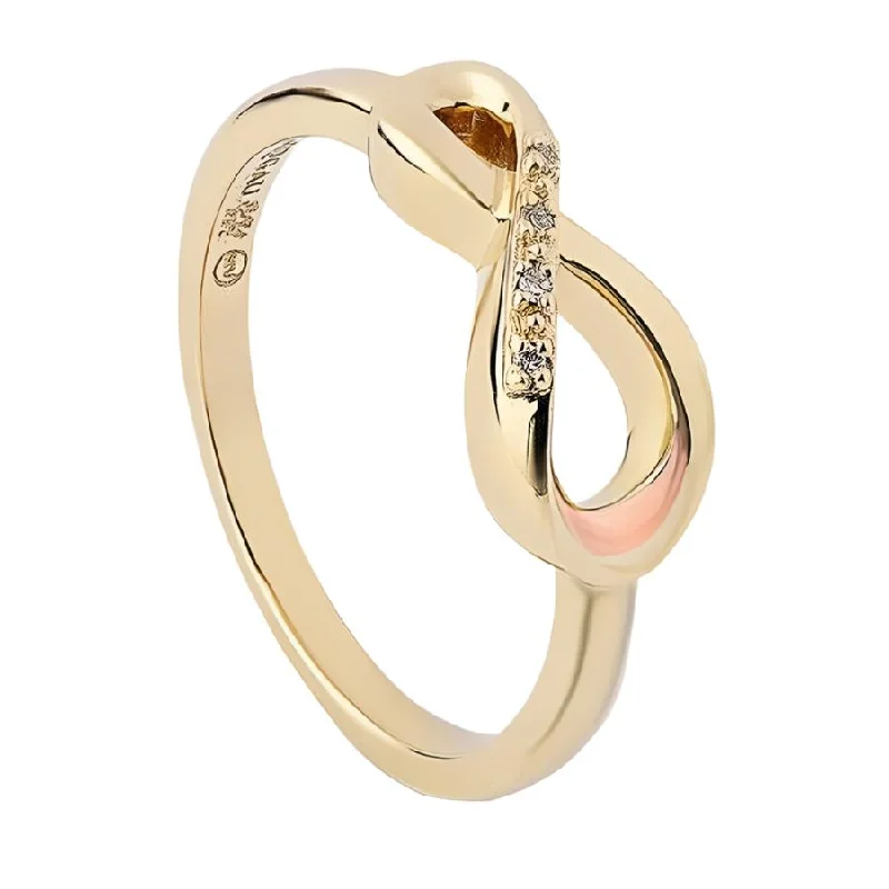 halo rings for women -9ct Yellow and Rose Gold Eternity Ring