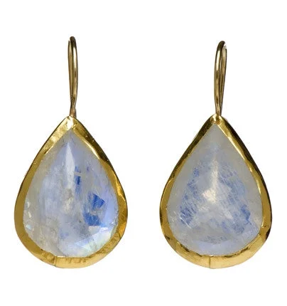 statement earrings for women -Nava Zahavi Yellow Gold Moonstone As rainbow as can be Earrings