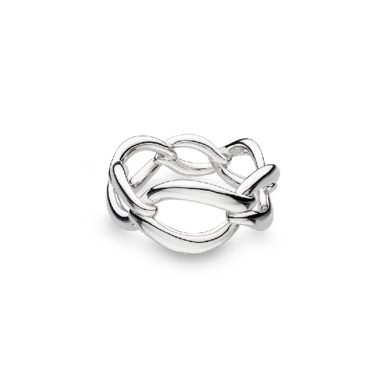 contemporary wedding rings for women -Silver Entwine Twine Link Ring