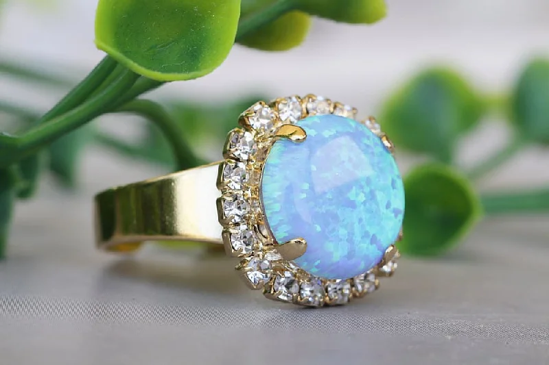 personalized engagement rings -Opal Ring