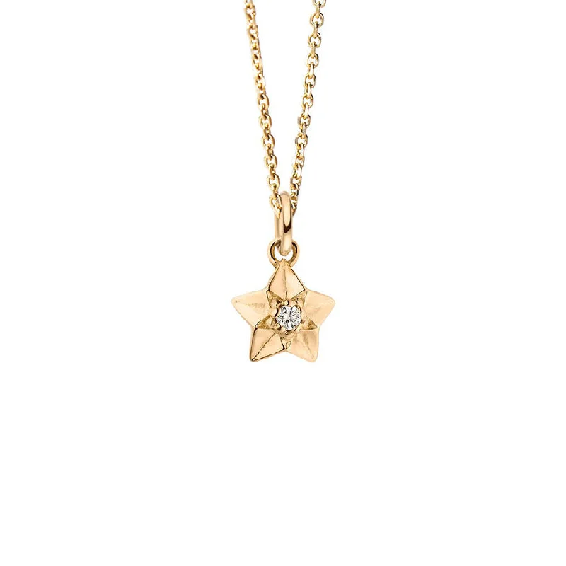 modern necklaces for women -Stardust 18K Gold Necklace w. Lab-Grown Diamond