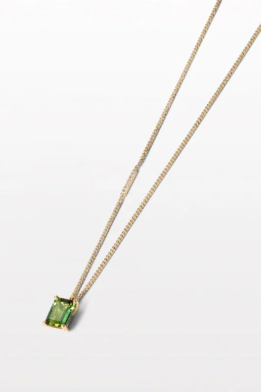 gemstone necklaces for women -Lustre 01 18K Gold Necklace w. Diamonds & Tourmaline